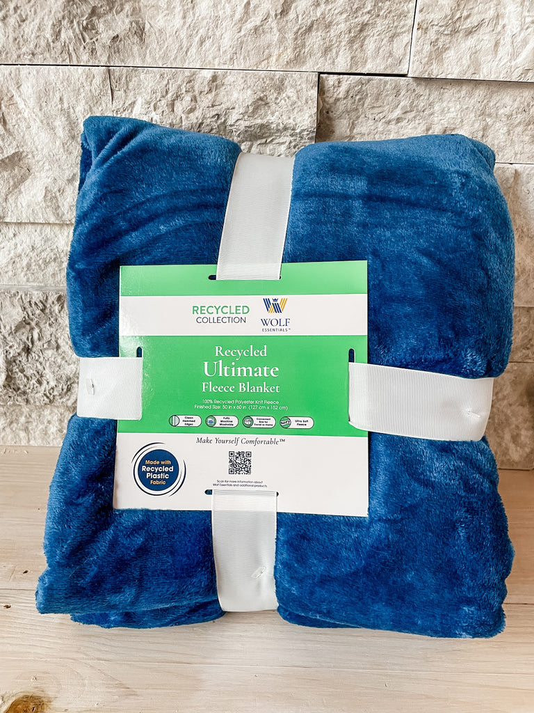 Recycled Fleece Blanket in Indigo-300 Treats/Gift-Wolf Essentials - faire-Hello Friends Boutique-Woman's Fashion Boutique Located in Traverse City, MI