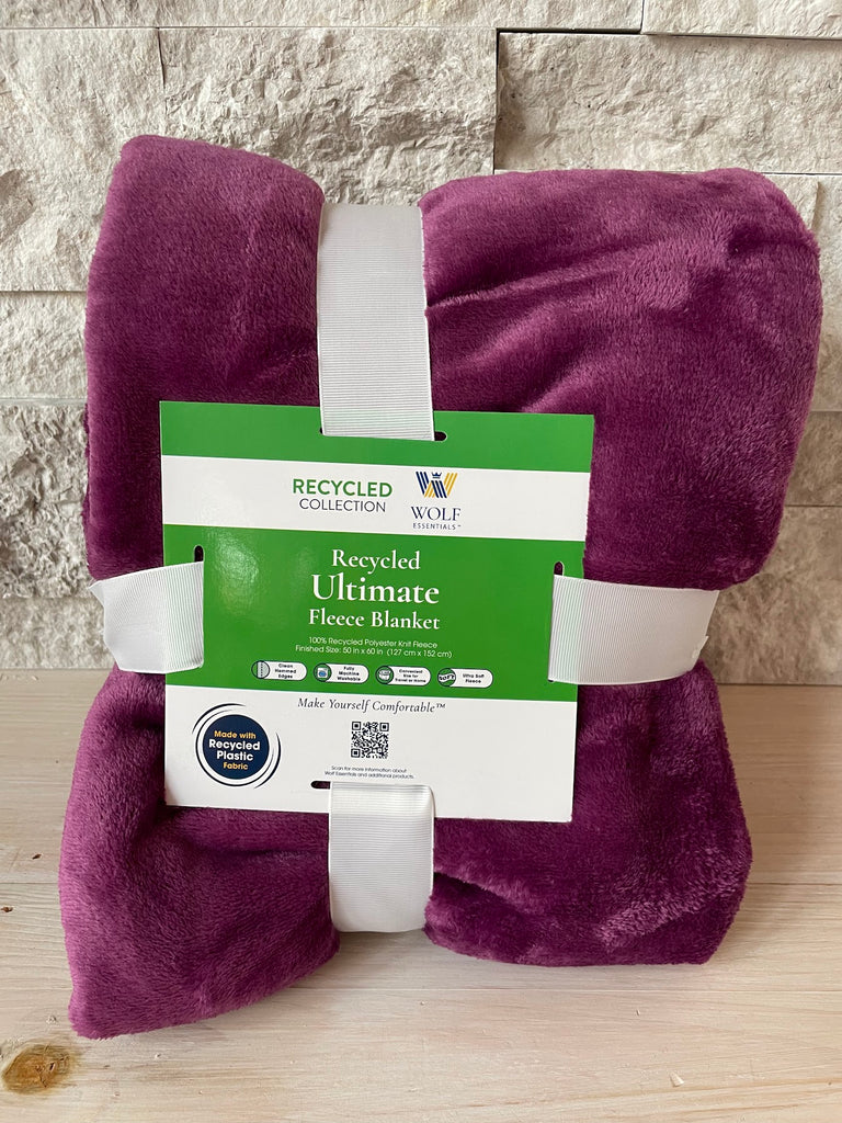 Recycled Fleece Blanket in Plum-300 Treats/Gift-Wolf Essentials - faire-Hello Friends Boutique-Woman's Fashion Boutique Located in Traverse City, MI