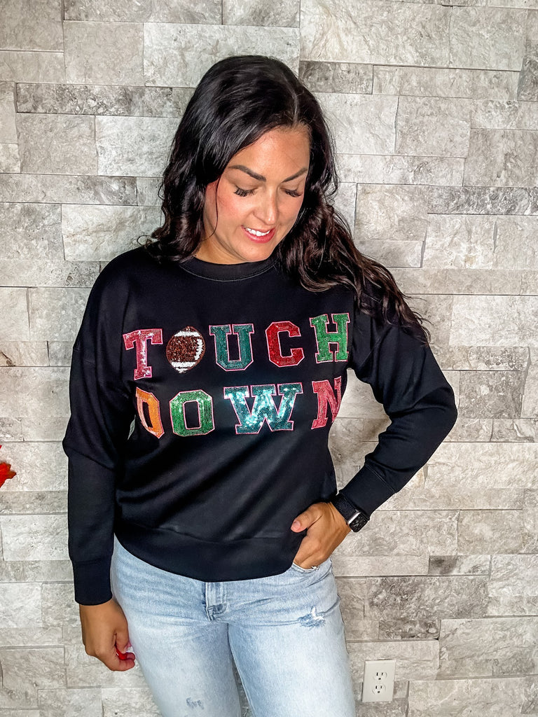 Touchdown Top (S-3XL)-110 Long Sleeves-White Birch-Hello Friends Boutique-Woman's Fashion Boutique Located in Traverse City, MI