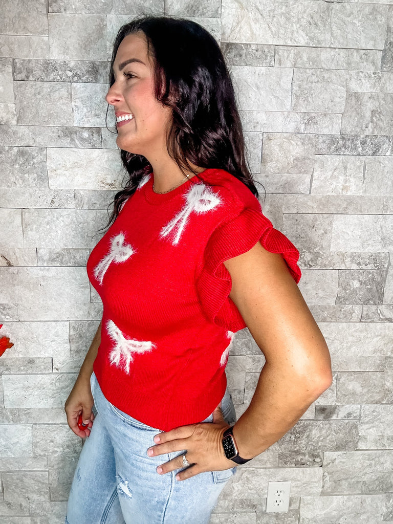 Sweet Talker Top in Red (S-L)-100 Short Sleeve-GILLI-Hello Friends Boutique-Woman's Fashion Boutique Located in Traverse City, MI