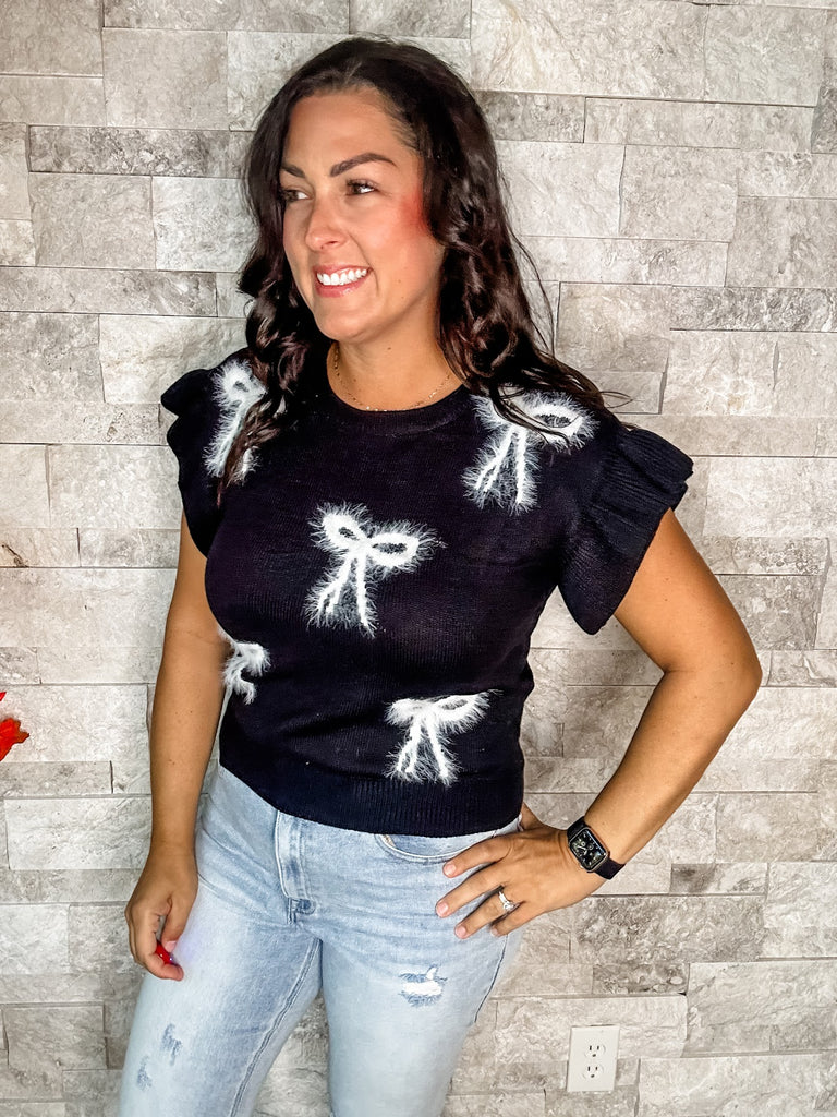 Sweet Talker Top in Black (S-L)-100 Short Sleeve-GILLI-Hello Friends Boutique-Woman's Fashion Boutique Located in Traverse City, MI