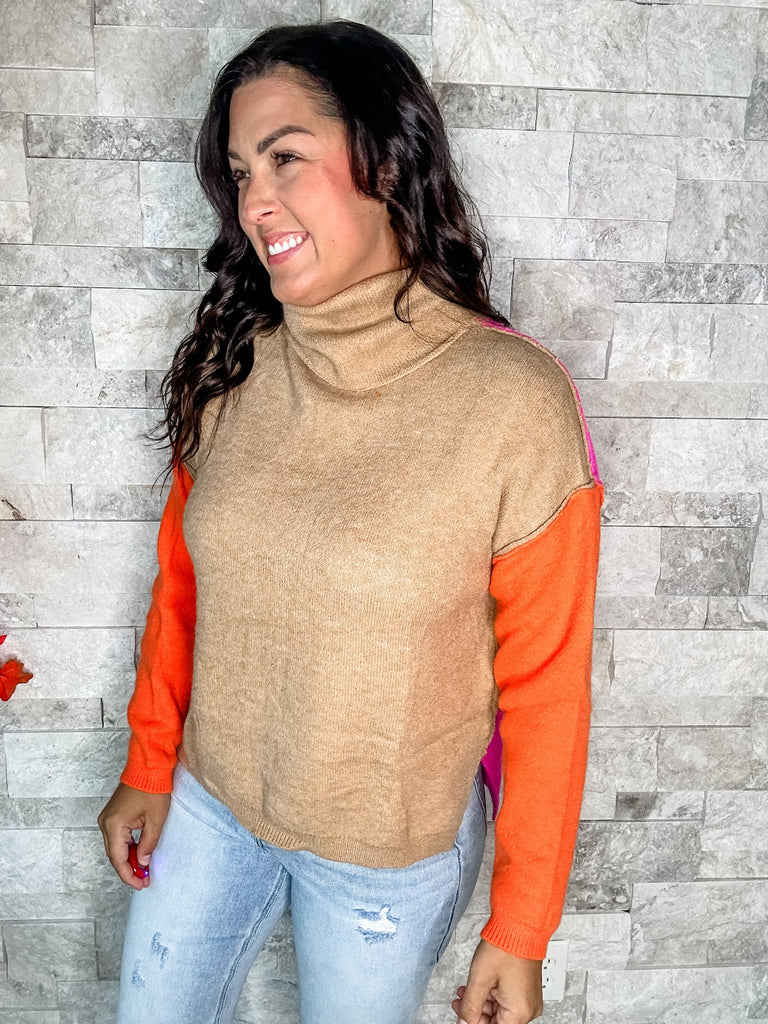 Mile After Mile Sweater in Latte (S-XL)-140 Sweaters-BIBI-Hello Friends Boutique-Woman's Fashion Boutique Located in Traverse City, MI