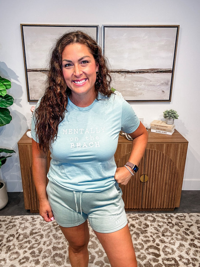 Mentally On The Beach Set (S-3XL)-100 Short Sleeve-Southern Bliss Company-Hello Friends Boutique-Woman's Fashion Boutique Located in Traverse City, MI