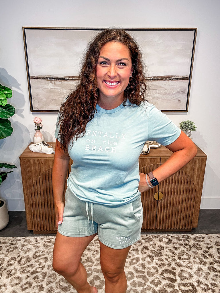 Mentally On The Beach Set (S-3XL)-100 Short Sleeve-Southern Bliss Company-Hello Friends Boutique-Woman's Fashion Boutique Located in Traverse City, MI