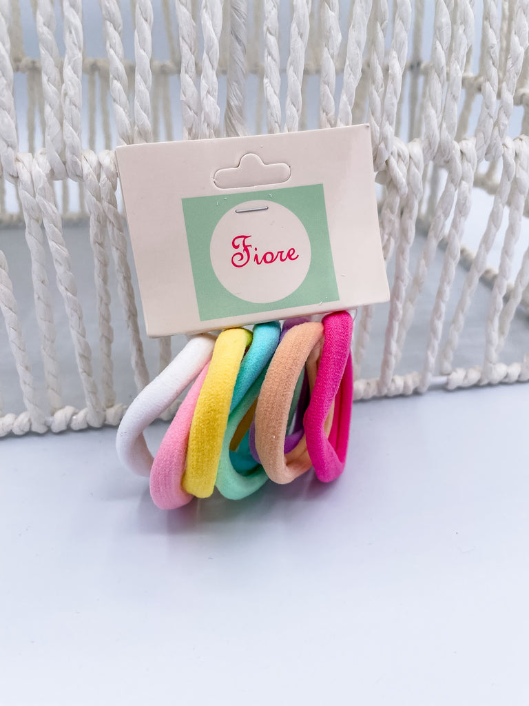 8-Pcs Pastel Multi Hair Ties Set-280 Other Accessories-faire - Love and Repeat-Hello Friends Boutique-Woman's Fashion Boutique Located in Traverse City, MI
