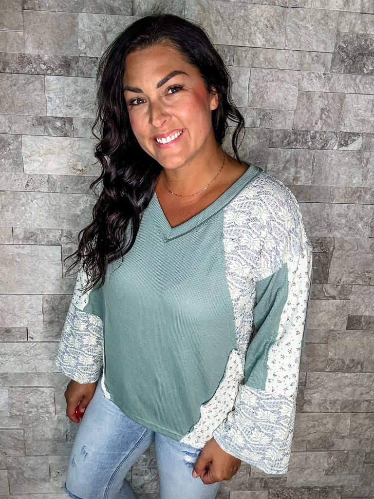 Summertime Blues Top (S-L)-110 Long Sleeve-POL-Hello Friends Boutique-Woman's Fashion Boutique Located in Traverse City, MI