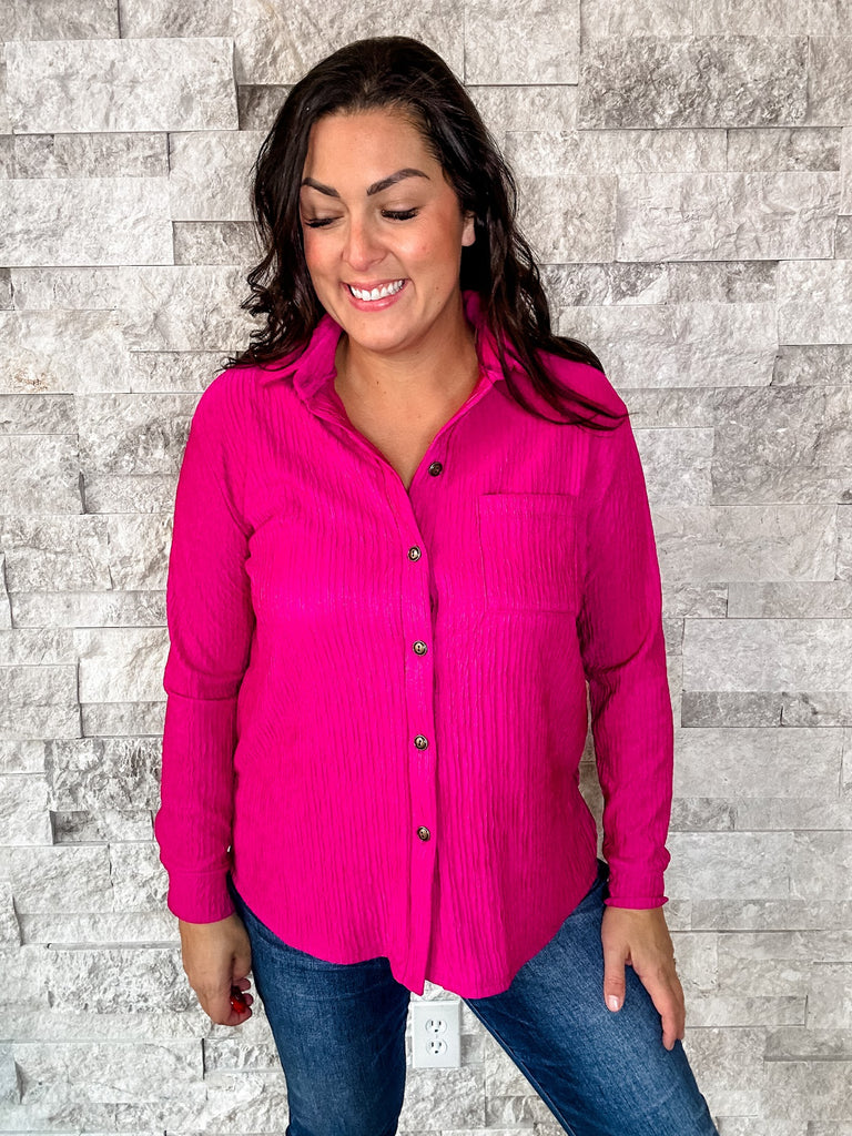The Enchanted Top in Fuchsia (S-3XL)-110 Long Sleeves-Sew In Love-Hello Friends Boutique-Woman's Fashion Boutique Located in Traverse City, MI