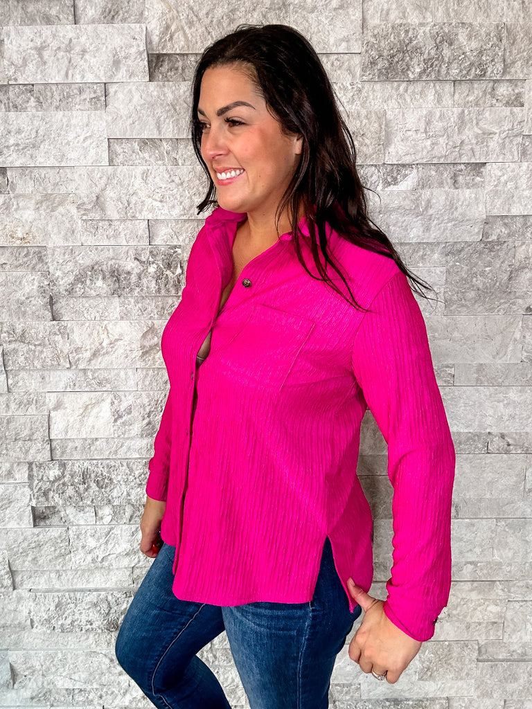 The Enchanted Top in Fuchsia (S-3XL)-110 Long Sleeves-Sew In Love-Hello Friends Boutique-Woman's Fashion Boutique Located in Traverse City, MI