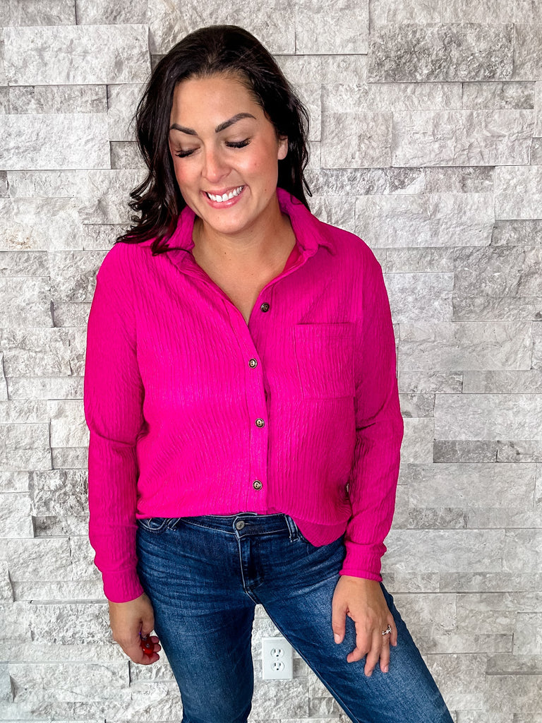 The Enchanted Top in Fuchsia (S-3XL)-110 Long Sleeves-Sew In Love-Hello Friends Boutique-Woman's Fashion Boutique Located in Traverse City, MI