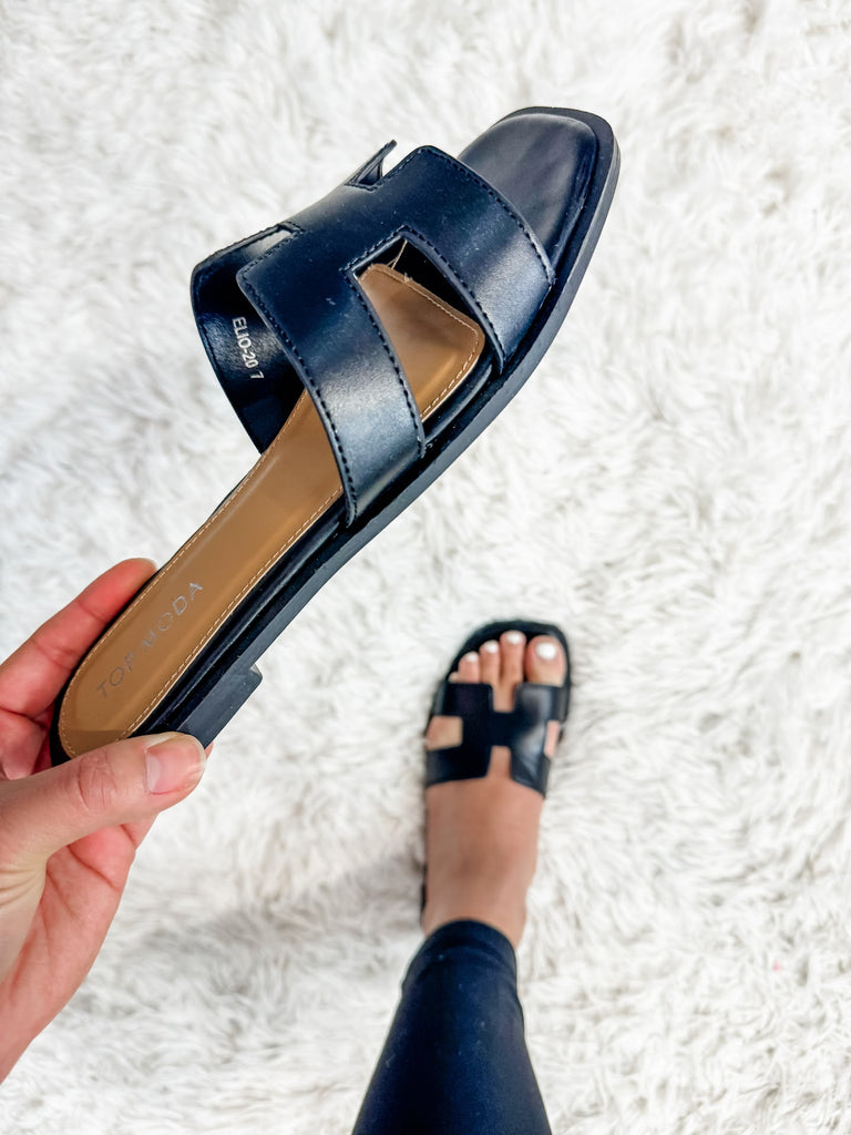 Maggie Flat Sandals in Black (7-11)-250 Shoes-Shoe La La-Hello Friends Boutique-Woman's Fashion Boutique Located in Traverse City, MI