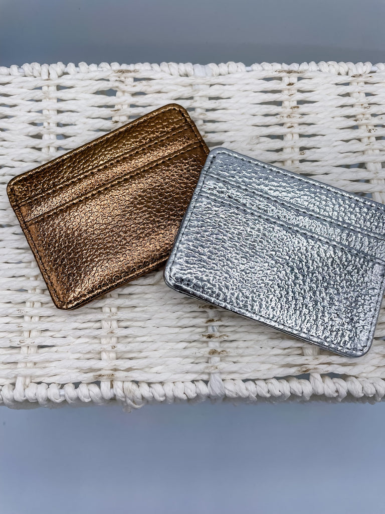 Metallic Slotted Cardholder-280 Other Accessories-Kenze Panne Jewelry-Hello Friends Boutique-Woman's Fashion Boutique Located in Traverse City, MI