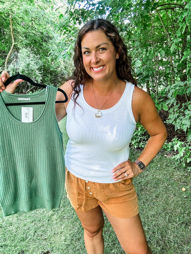 Easy Edge Ribbed Sweater Tank (S-XL)-120 Sleeveless-Staccato-Hello Friends Boutique-Woman's Fashion Boutique Located in Traverse City, MI