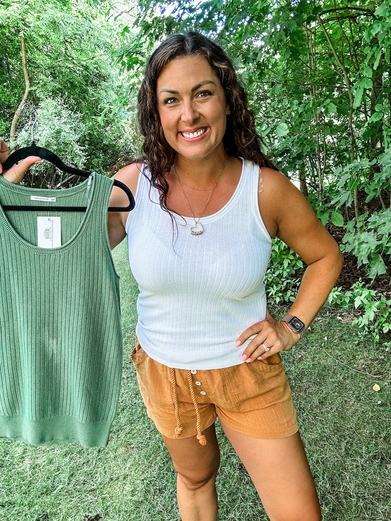 Easy Edge Ribbed Sweater Tank (S-XL)-120 Sleeveless-Staccato-Hello Friends Boutique-Woman's Fashion Boutique Located in Traverse City, MI