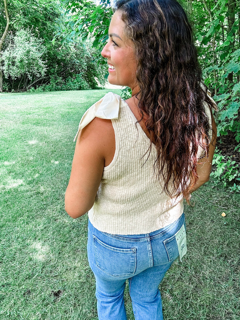 Tied & True Tank (S-XL)-120 Sleeveless-White Birch-Hello Friends Boutique-Woman's Fashion Boutique Located in Traverse City, MI