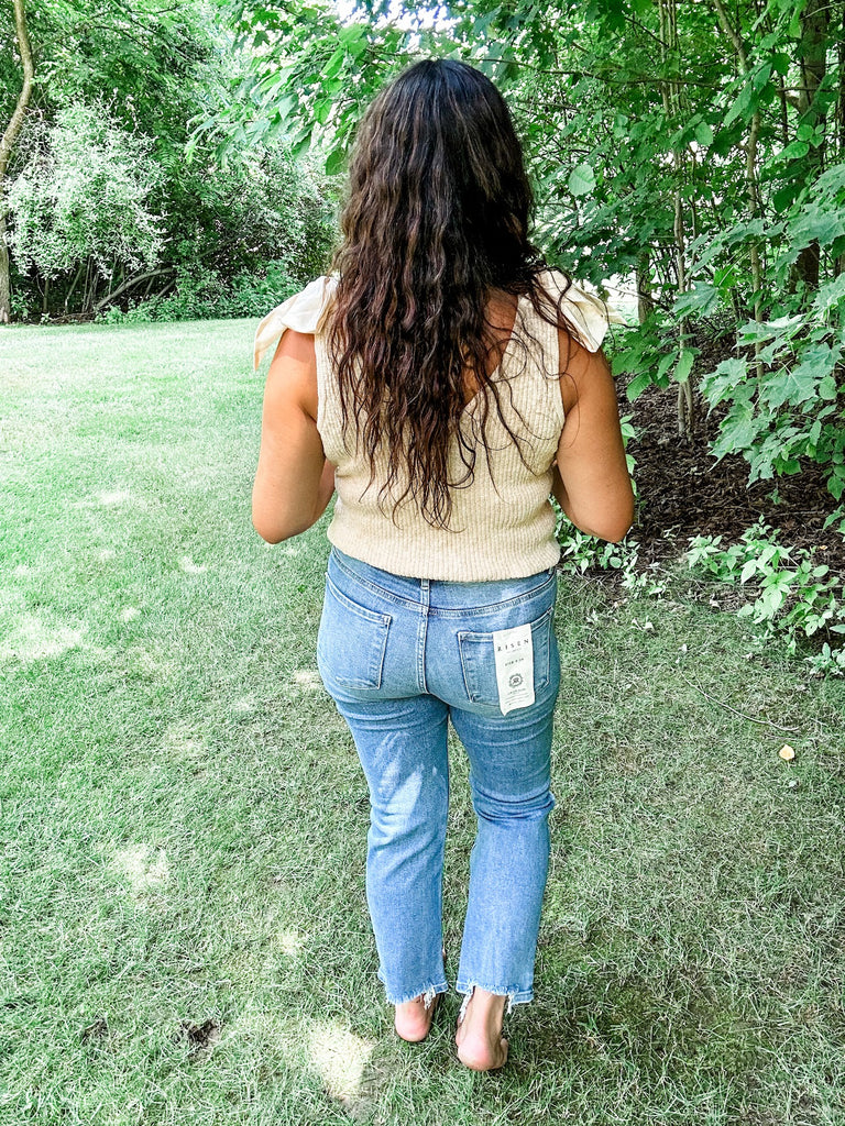 Finer Things Tummy Control Straight Pants (0-15)-200 Denim-RISEN-Hello Friends Boutique-Woman's Fashion Boutique Located in Traverse City, MI