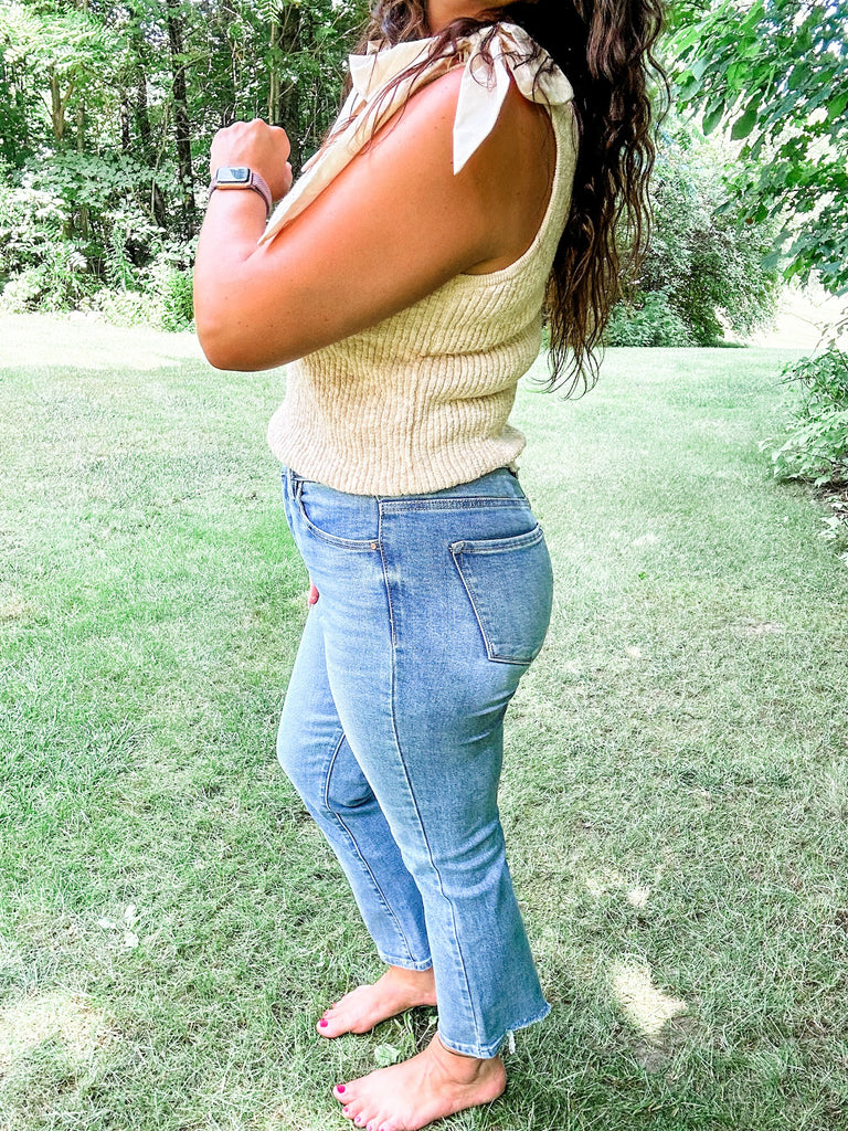 Finer Things Tummy Control Straight Pants (0-15)-200 Denim-RISEN-Hello Friends Boutique-Woman's Fashion Boutique Located in Traverse City, MI