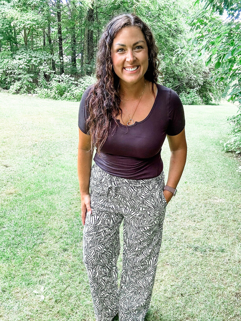 Wander Lines Wide Leg Pants (S-XL)-230 Other Bottoms-Staccato-Hello Friends Boutique-Woman's Fashion Boutique Located in Traverse City, MI