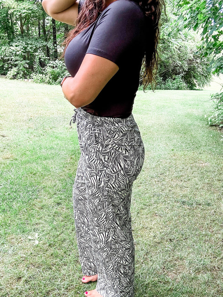 Wander Lines Wide Leg Pants (S-XL)-230 Other Bottoms-Staccato-Hello Friends Boutique-Woman's Fashion Boutique Located in Traverse City, MI