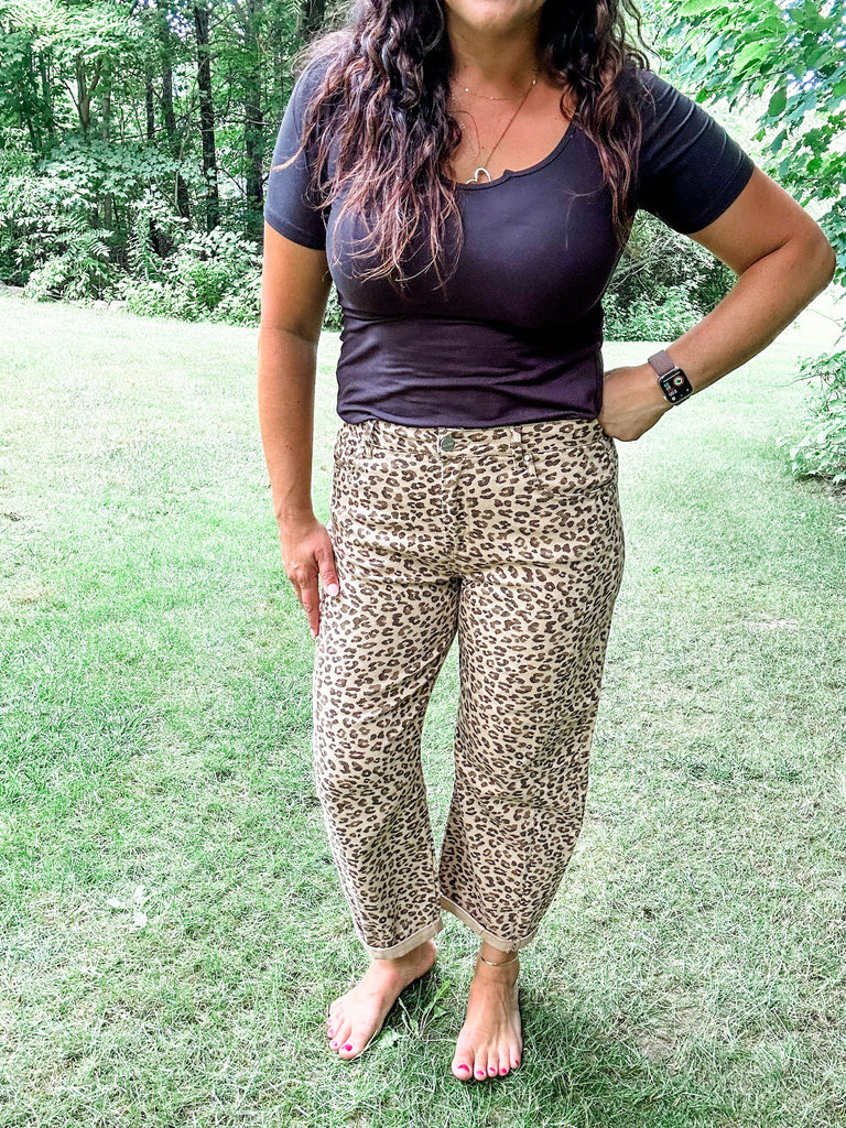 Wild Streak High-Rise Crop Barrel Jeans (0-15, 1X-3X)-200 Denim-RISEN-Hello Friends Boutique-Woman's Fashion Boutique Located in Traverse City, MI
