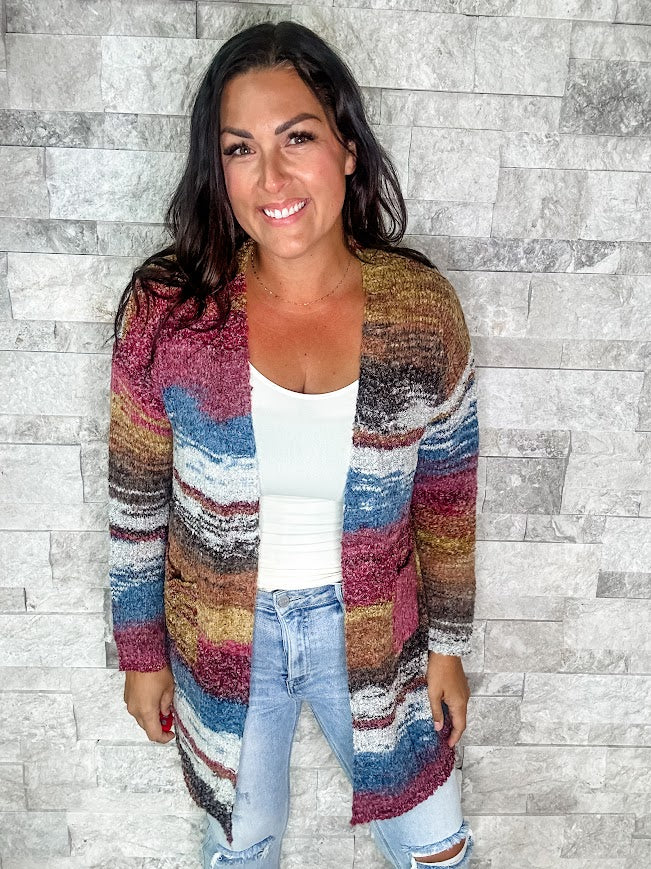 Electric Feels Cardigan (S/M-2XL/3XL)-160 Cardigans/Kimonos-HEIMISH-Hello Friends Boutique-Woman's Fashion Boutique Located in Traverse City, MI