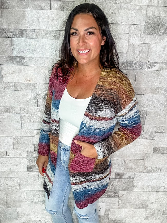 Electric Feels Cardigan (S/M-2XL/3XL)-160 Cardigans/Kimonos-HEIMISH-Hello Friends Boutique-Woman's Fashion Boutique Located in Traverse City, MI