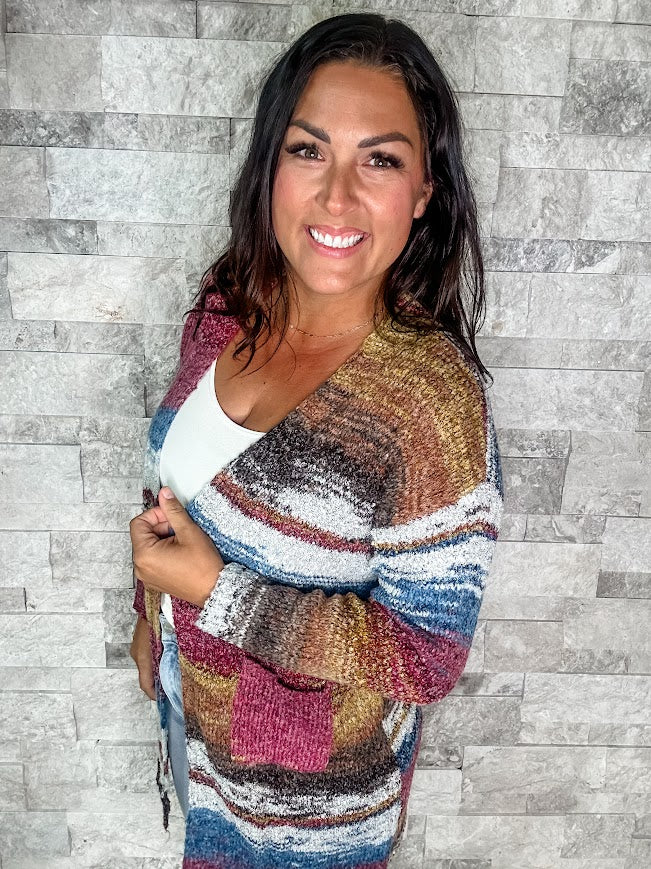 Electric Feels Cardigan (S/M-2XL/3XL)-160 Cardigans/Kimonos-HEIMISH-Hello Friends Boutique-Woman's Fashion Boutique Located in Traverse City, MI