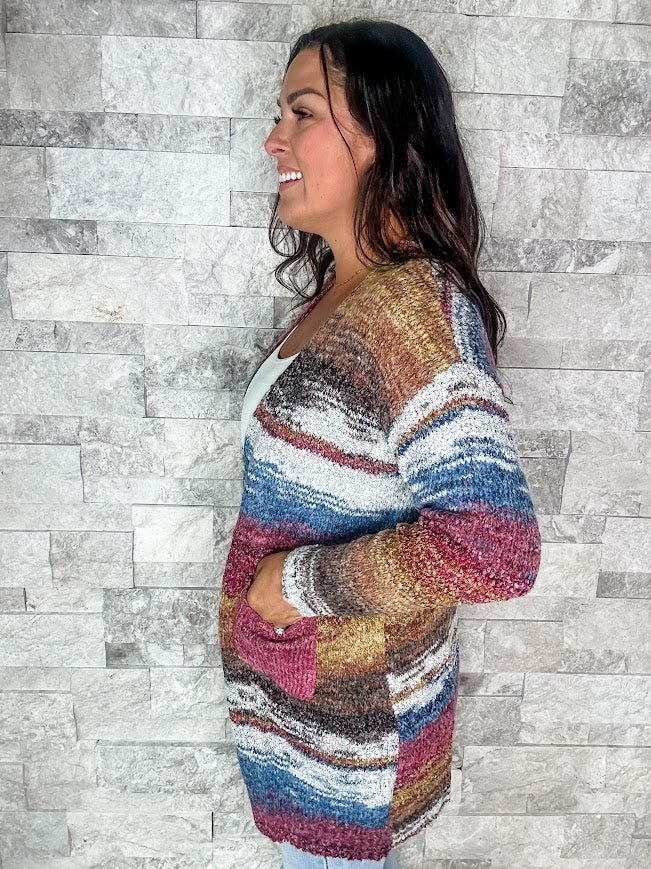 Electric Feels Cardigan (S/M-2XL/3XL)-160 Cardigans/Kimonos-HEIMISH-Hello Friends Boutique-Woman's Fashion Boutique Located in Traverse City, MI