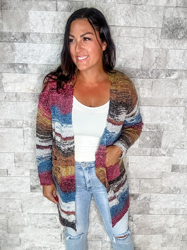 Electric Feels Cardigan (S/M-2XL/3XL)-160 Cardigans/Kimonos-HEIMISH-Hello Friends Boutique-Woman's Fashion Boutique Located in Traverse City, MI