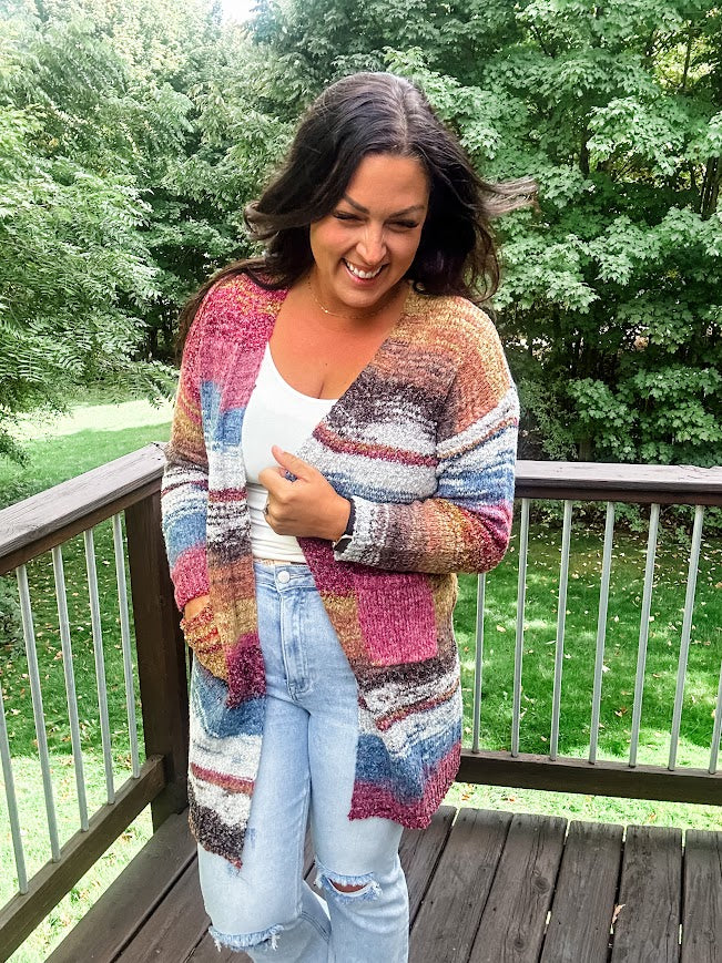 Electric Feels Cardigan (S/M-2XL/3XL)-160 Cardigans/Kimonos-HEIMISH-Hello Friends Boutique-Woman's Fashion Boutique Located in Traverse City, MI