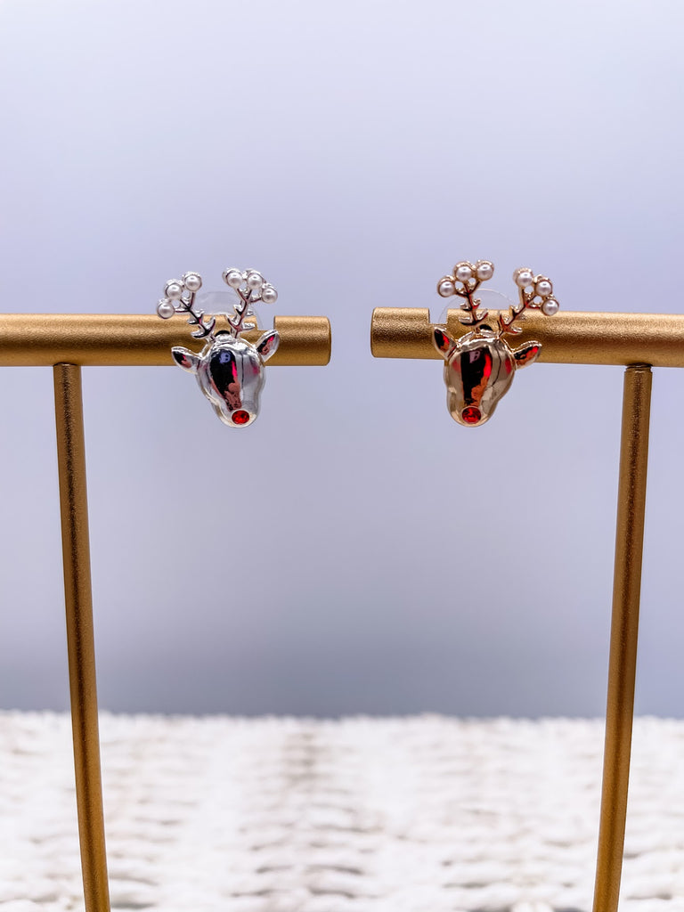 Small Reindeer Post Earrings-240 Jewelry-ChicNCool-Hello Friends Boutique-Woman's Fashion Boutique Located in Traverse City, MI