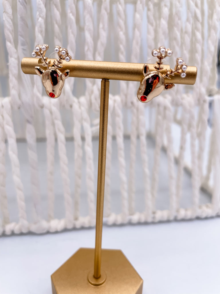 Small Reindeer Post Earrings-240 Jewelry-ChicNCool-Hello Friends Boutique-Woman's Fashion Boutique Located in Traverse City, MI