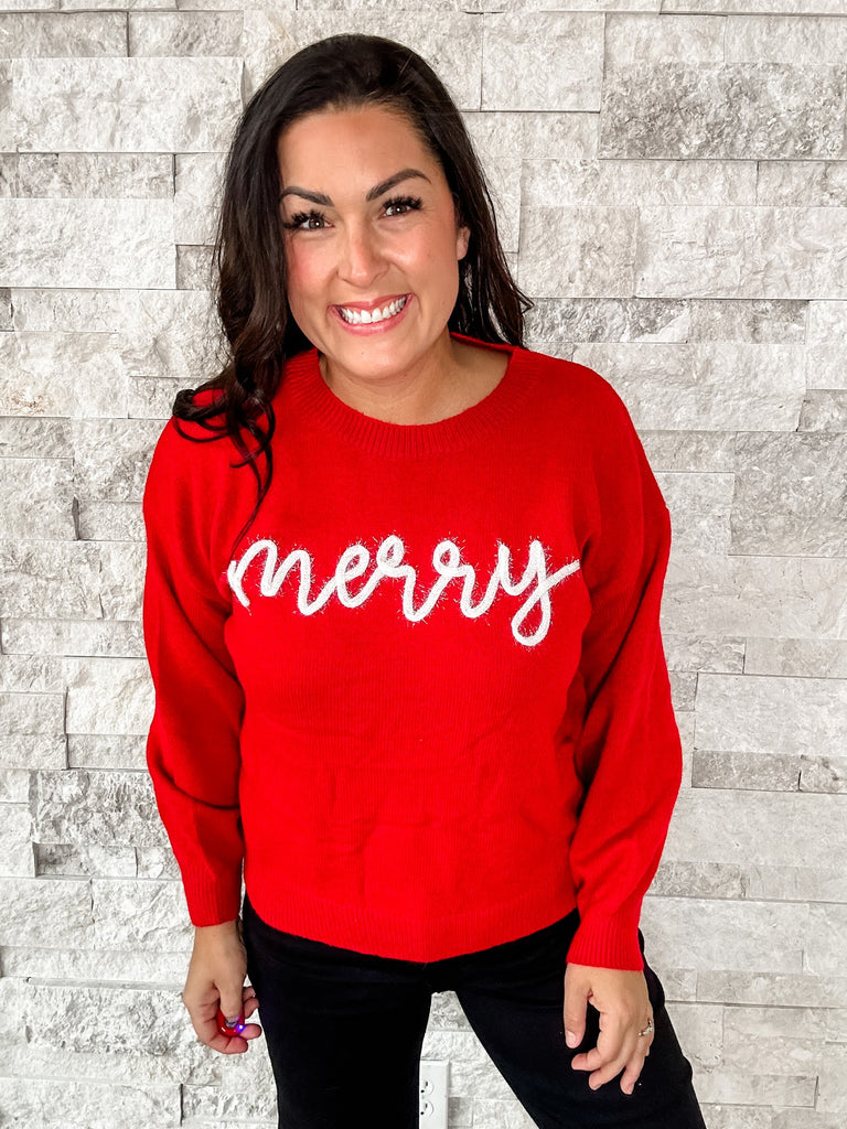Very Merry Sweater (S-3XL)-140 Sweaters-BaeVely-Hello Friends Boutique-Woman's Fashion Boutique Located in Traverse City, MI