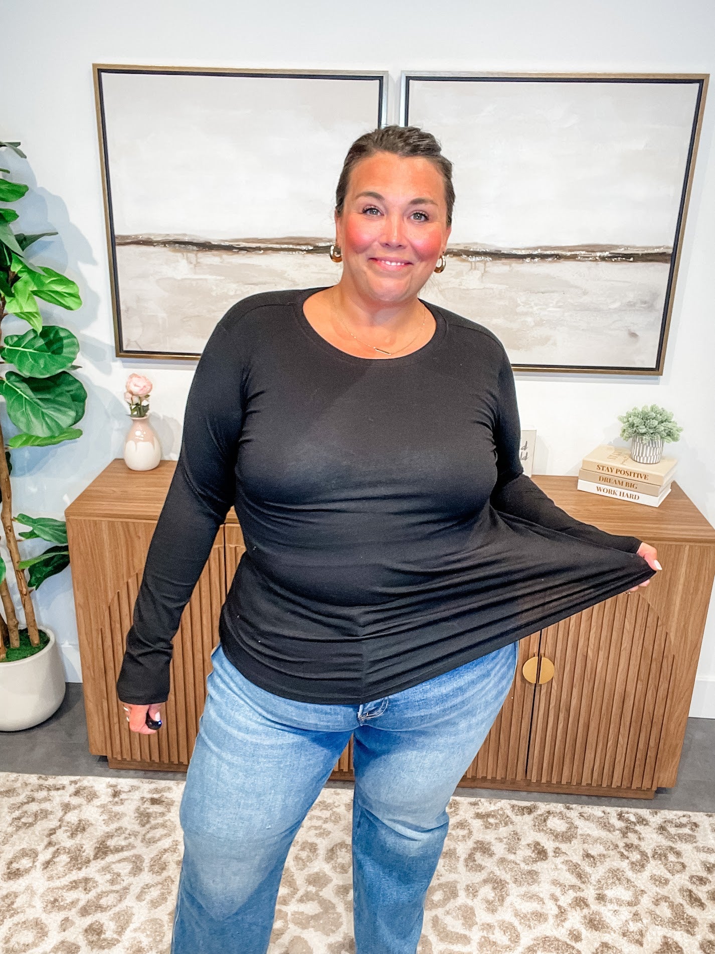 Sunday Stroll Top (S-3XL)-110 Long Sleeves-Zenana-Hello Friends Boutique-Woman's Fashion Boutique Located in Traverse City, MI