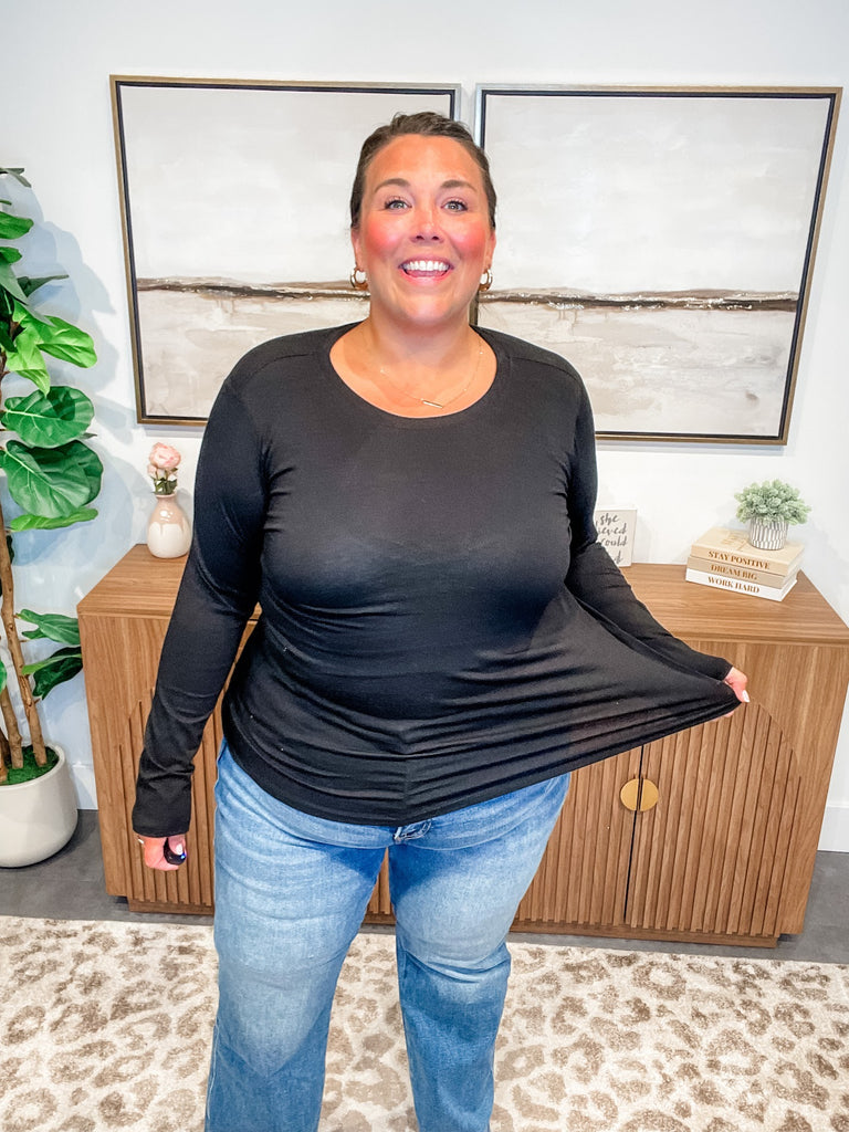 Sunday Stroll Top (S-3XL)-110 Long Sleeves-Zenana-Hello Friends Boutique-Woman's Fashion Boutique Located in Traverse City, MI