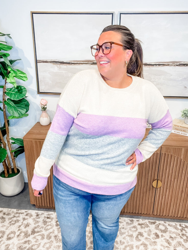 Cloudbound Colorblock Sweater (S-XL)-110 Long Sleeve-Staccato-Hello Friends Boutique-Woman's Fashion Boutique Located in Traverse City, MI