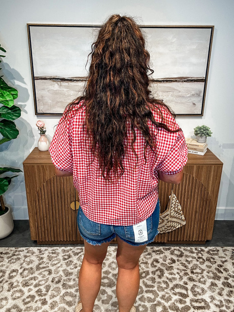 The Picnic Breeze Button-Up Blouse (S-L)-100 Short Sleeve-Allie & Rose-Hello Friends Boutique-Woman's Fashion Boutique Located in Traverse City, MI