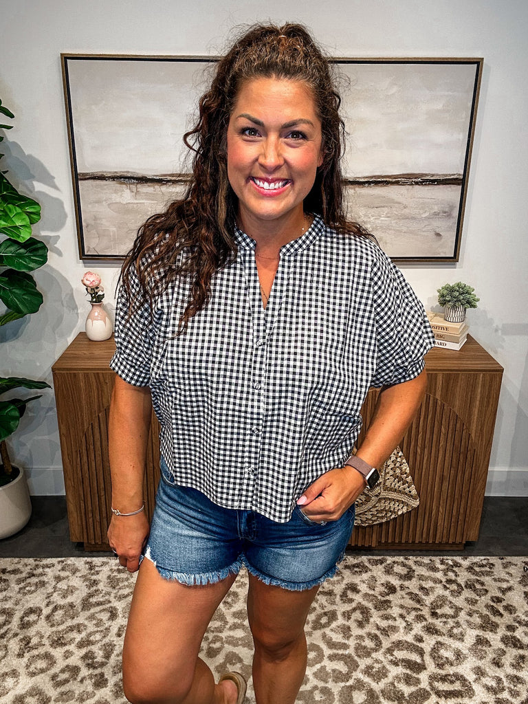 The Picnic Breeze Button-Up Blouse (S-L)-100 Short Sleeve-Allie & Rose-Hello Friends Boutique-Woman's Fashion Boutique Located in Traverse City, MI