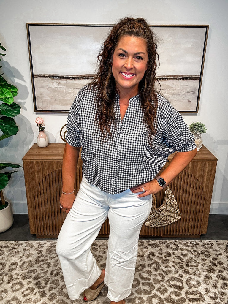 The Picnic Breeze Button-Up Blouse (S-L)-100 Short Sleeve-Allie & Rose-Hello Friends Boutique-Woman's Fashion Boutique Located in Traverse City, MI
