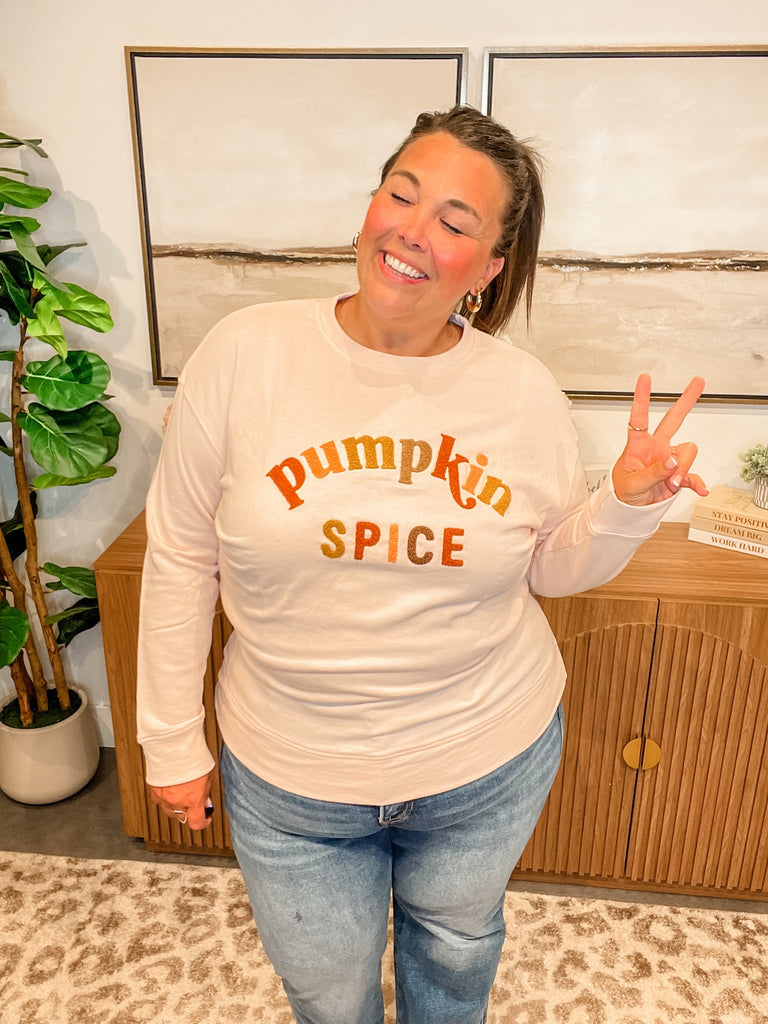 Pumpkin Spice Sweatshirt (S-XL)-130 Graphic Tees-Shiraleah-Hello Friends Boutique-Woman's Fashion Boutique Located in Traverse City, MI