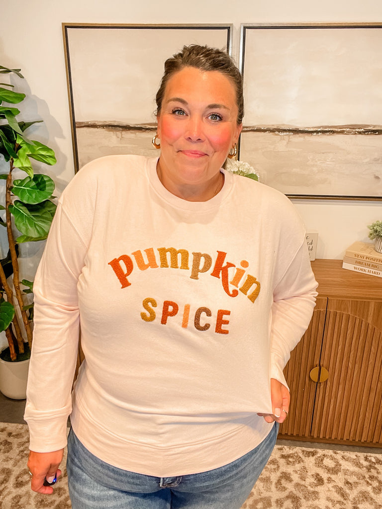 Pumpkin Spice Sweatshirt (S-XL)-130 Graphic Tees-Shiraleah-Hello Friends Boutique-Woman's Fashion Boutique Located in Traverse City, MI