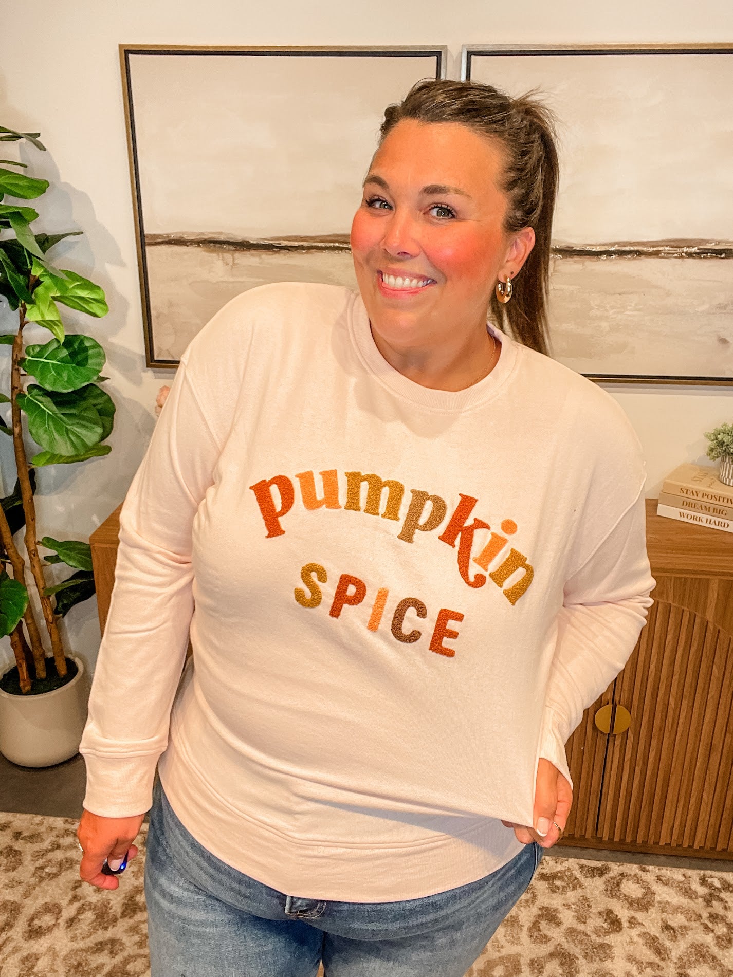 Pumpkin Spice Sweatshirt (S-XL)-130 Graphic Tees-Shiraleah-Hello Friends Boutique-Woman's Fashion Boutique Located in Traverse City, MI