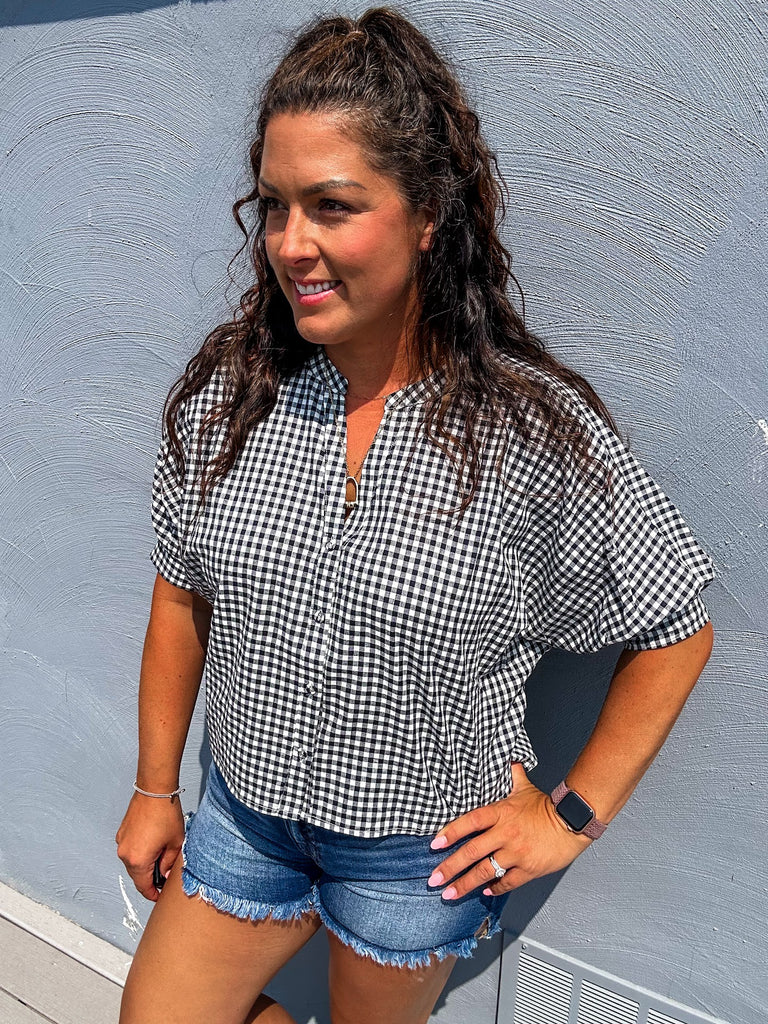 The Picnic Breeze Button-Up Blouse (S-L)-100 Short Sleeve-Allie & Rose-Hello Friends Boutique-Woman's Fashion Boutique Located in Traverse City, MI