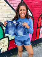 Rebel Rise Frayed Shorts (S-3XL) - SAVE SPRING-220 Shorts/Skirts/Skorts-RISEN-Hello Friends Boutique-Woman's Fashion Boutique Located in Traverse City, MI