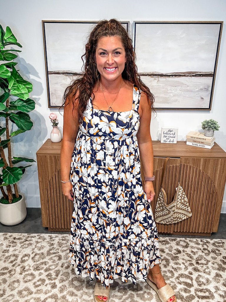 Blooming Blues Dress (S-3XL)-180 Dresses-Sew In Love-Hello Friends Boutique-Woman's Fashion Boutique Located in Traverse City, MI