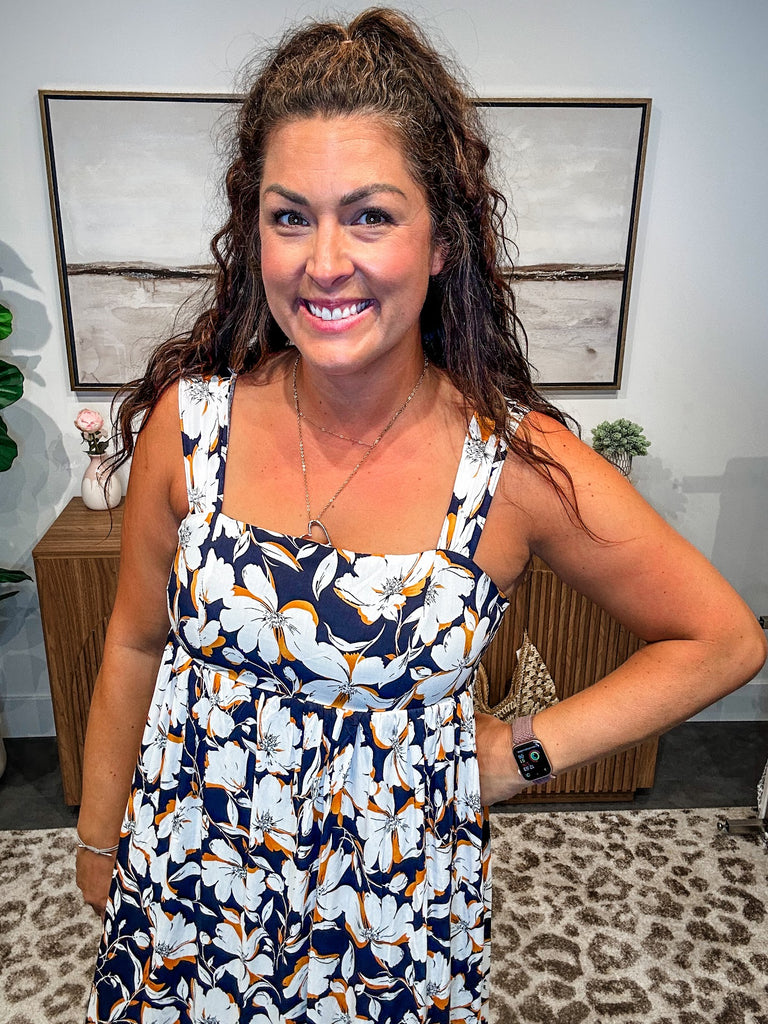 Blooming Blues Dress (S-3XL)-180 Dresses-Sew In Love-Hello Friends Boutique-Woman's Fashion Boutique Located in Traverse City, MI