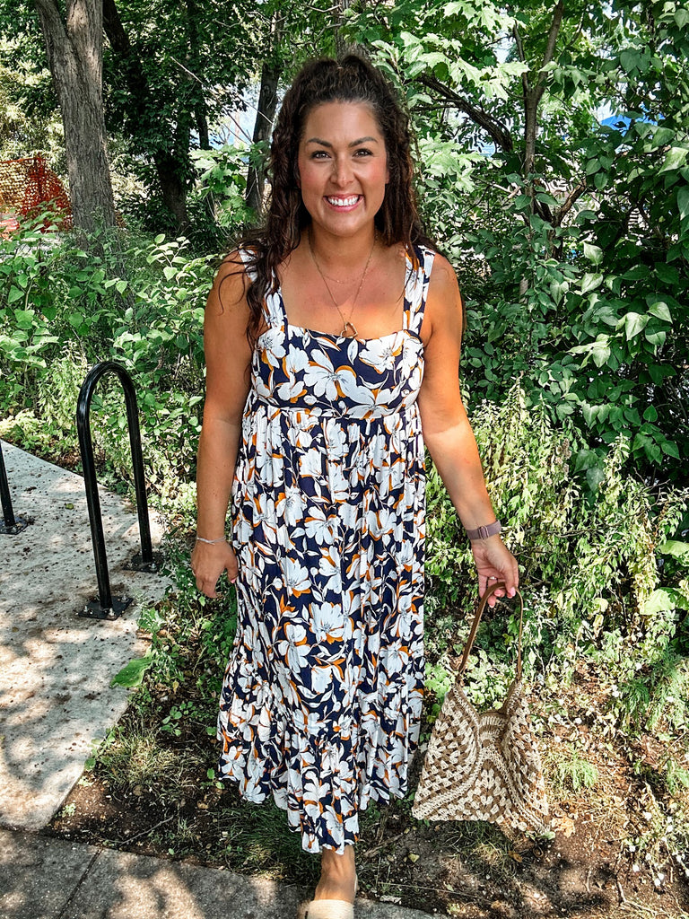 Blooming Blues Dress (S-3XL)-180 Dresses-Sew In Love-Hello Friends Boutique-Woman's Fashion Boutique Located in Traverse City, MI