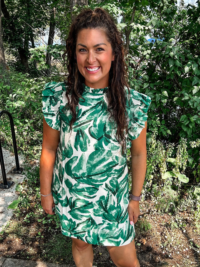 Palm Poetry Dress (S-L)-180 Dresses-JODIFL-Hello Friends Boutique-Woman's Fashion Boutique Located in Traverse City, MI