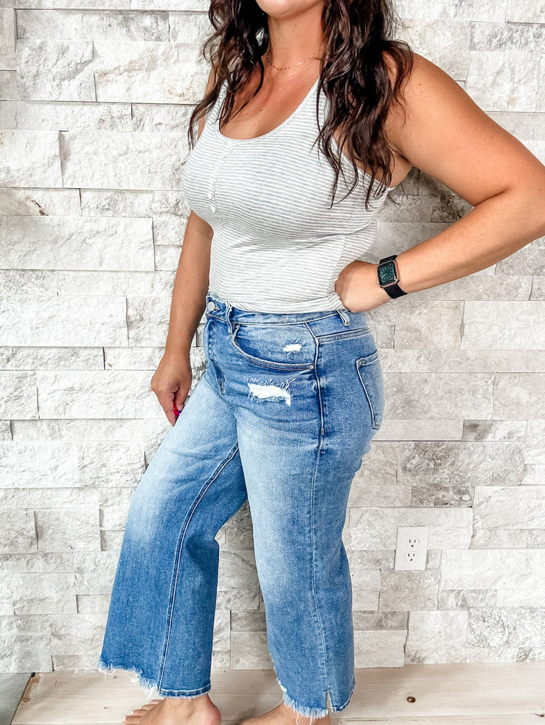 Center Stage High Rise-Crop Denim (0-15, 1X-3X)-200 Denim-RISEN-Hello Friends Boutique-Woman's Fashion Boutique Located in Traverse City, MI