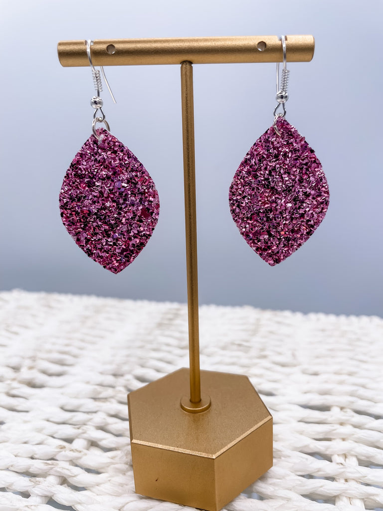 Pink Pears Earrings in Light Pink Glitter-240 Jewelry-TLD Designs-Hello Friends Boutique-Woman's Fashion Boutique Located in Traverse City, MI