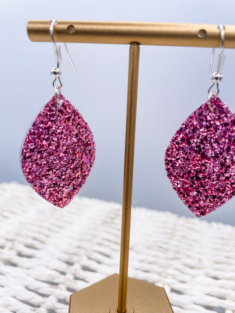 Pink Pears Earrings in Light Pink Glitter-240 Jewelry-TLD Designs-Hello Friends Boutique-Woman's Fashion Boutique Located in Traverse City, MI